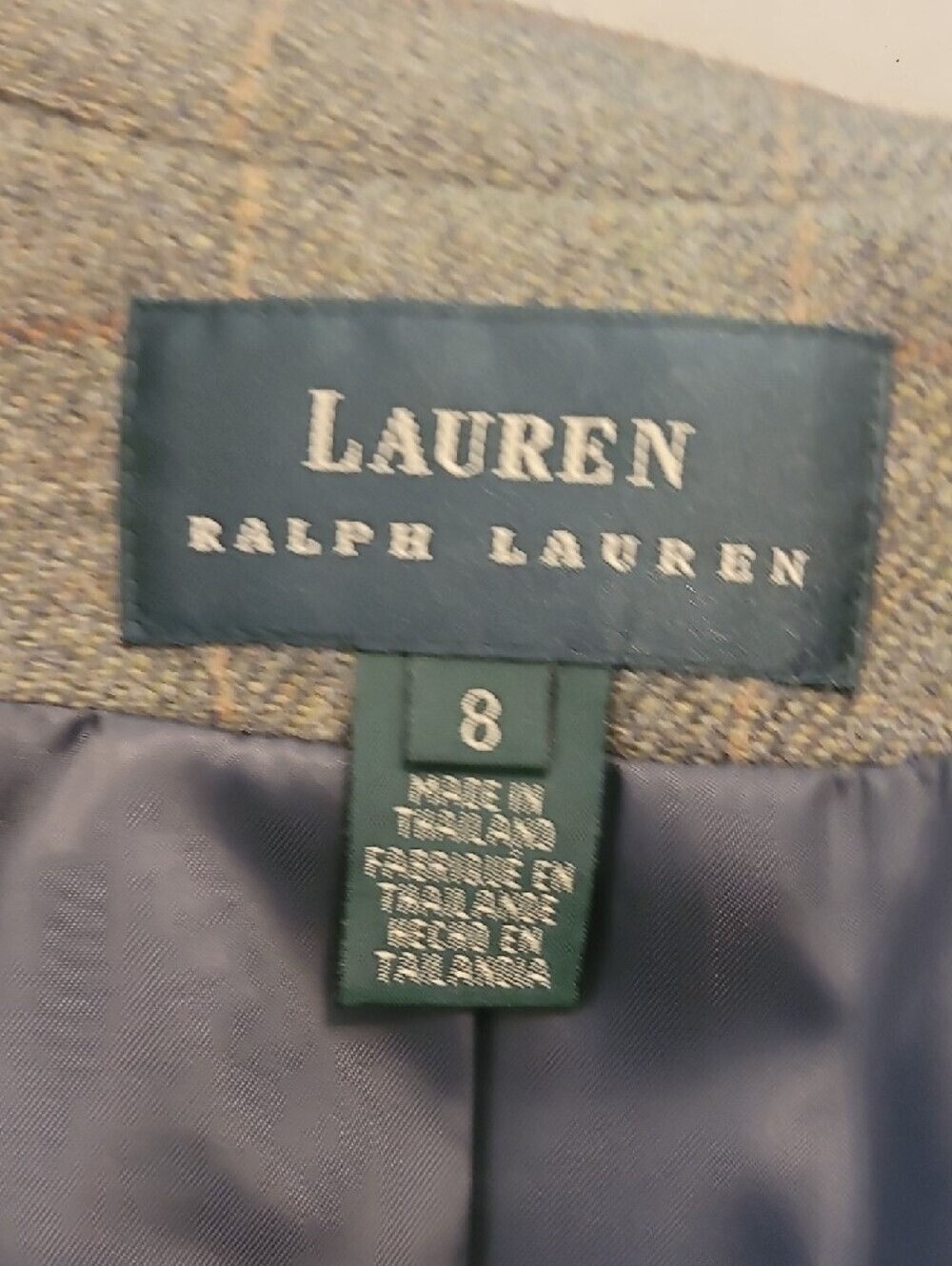 Ralph Lauren Plaid Zip-Up Wool Blazer Jacket - Picture 2 of 8